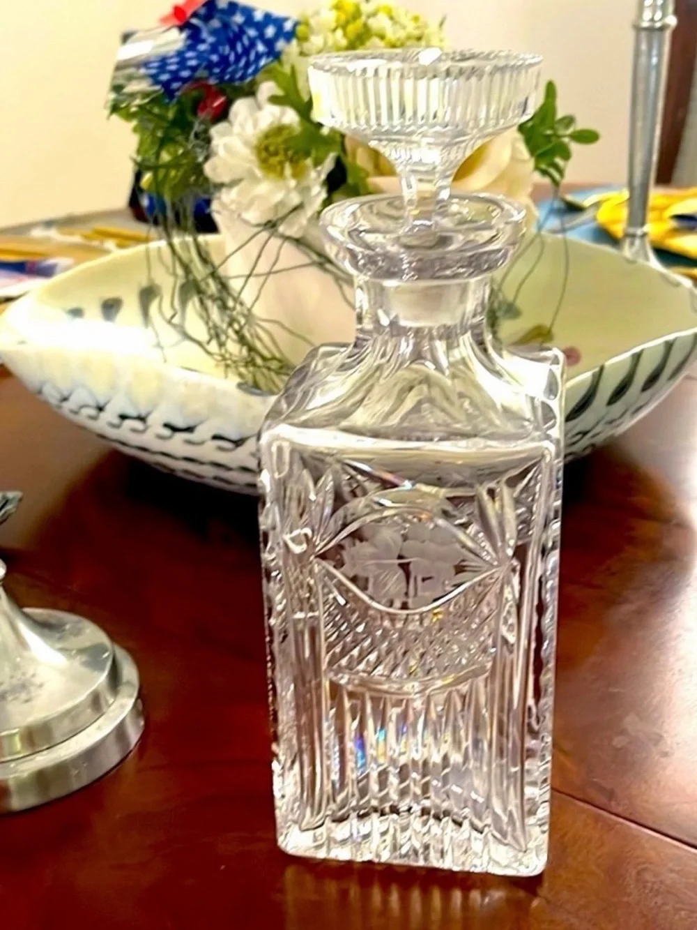 American Brilliant Period  Cut Glass Crystal Decanter -